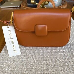 NWT Madison West Women's Brown Crossbody Bag